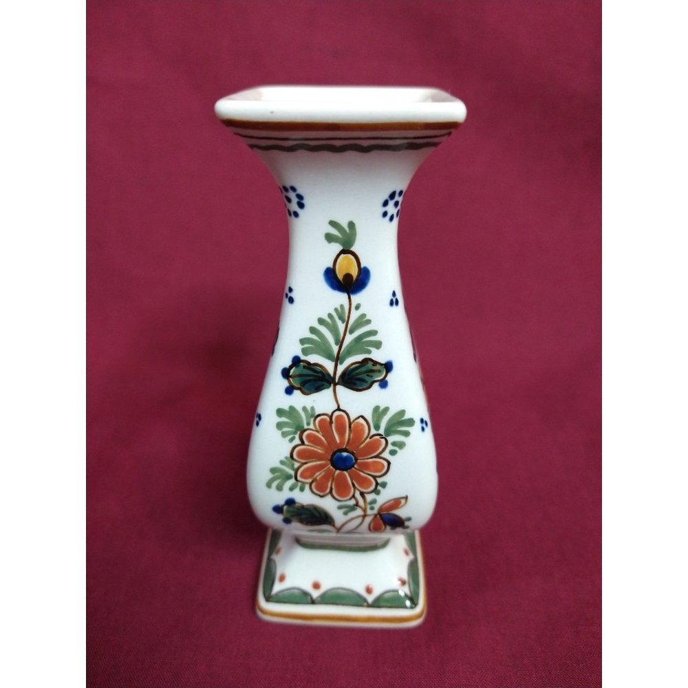 Royal Delft Vase De Porceleyne Fles Polychrome Floral Vase Handpainted
